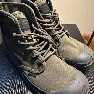 Palladium Olive Canvas Combat Boots